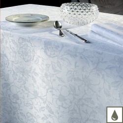 Nappe enduite sur mesure Mille Charmes Blanc laize 180cm, Garnier-Thiébaut