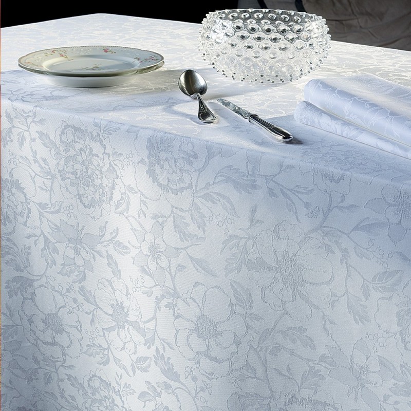 tissu, nappe au metre, blanc, romantique,reception, haut de gamme