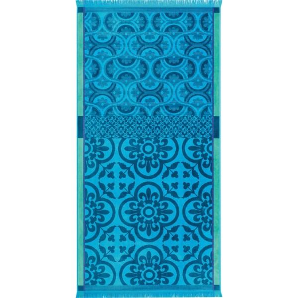 Drap de plage Santorin Turquoise, Le Jacquard Français