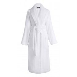 Peignoir Caresse Blanc 100% coton, Le Jacquard Français Peignoir Caresse Blanc 100% coton, Le Jacquard Français