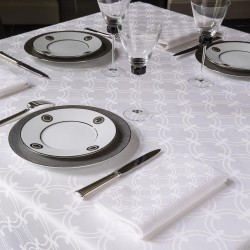 Nappe Anneaux Blanc, Le Jacquard Français