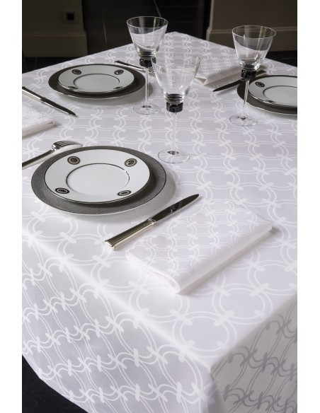 Nappes sur mesure Anneaux Blanc Le Jacquard Français