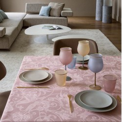 Nappe Tivoli Rose poudre pur lin, Le Jacquard Français