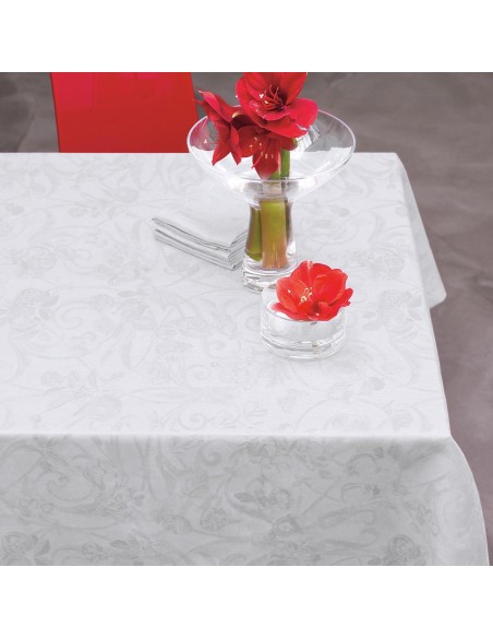 Nappe sur mesure Tivoli Blanc, Le Jacquard Français 