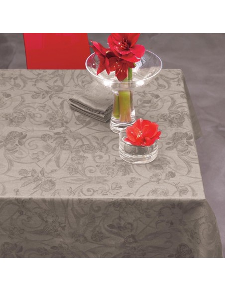 Nappe sur mesure, Tivoli Poivre Gris Le Jacquard Français 