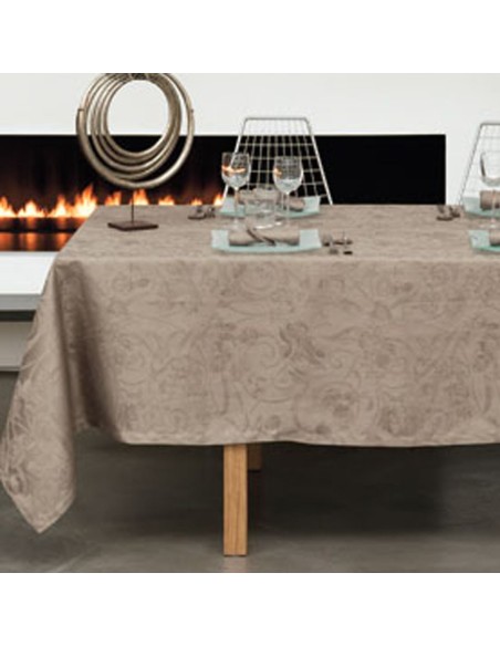 Nappe sur mesure, Tivoli Poivre Gris Le Jacquard Français 