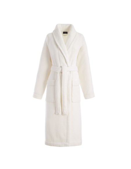Peignoir de bain mixte Caresse Ivoire 100% micro coton, Le Jacquard Français