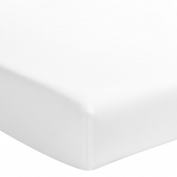 Drap housse uni Bonnet 30cm pour lit articulé en satin de coton 80 fils/cm² Triumph Line Blanc, Essix