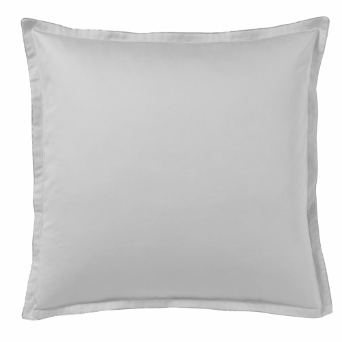 Taie d'oreiller carrée en satin de coton uni Teophile Argent