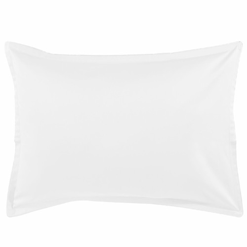Taie d'oreiller rectangle en satin de coton uni Teophile Neige