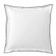 Taie carrée en percale de coton Astor Graphite, Designers Guild