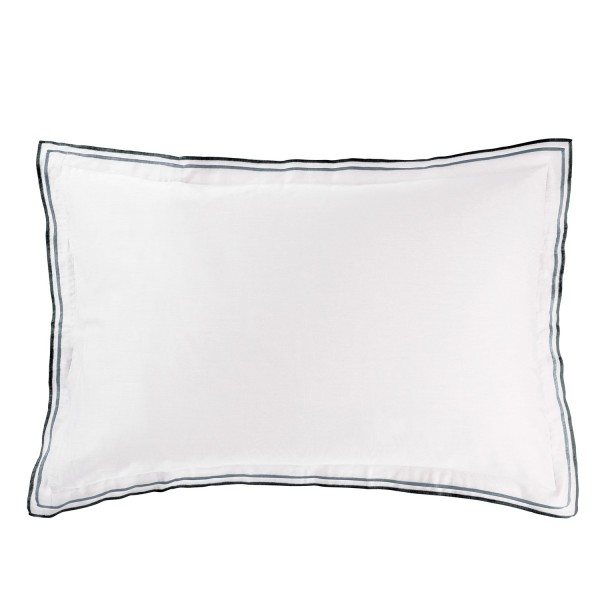 Taie rectangulaire en percale de coton Astor Graphite, Designers Guild