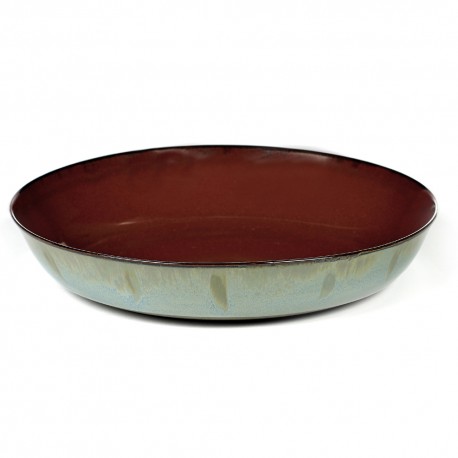 Assiettes originales creuses 21 cm Terres de rêves Rust/Smokey blue, Anita Le Grelle