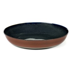 Assiette creuse 21 cm Terres de rêves Dark blue/Rust, Anita Le Grelle