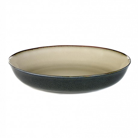 Assiette creuse 21 cm Terres de rêves Misty grey/Dark blue, Anita Le Grelle