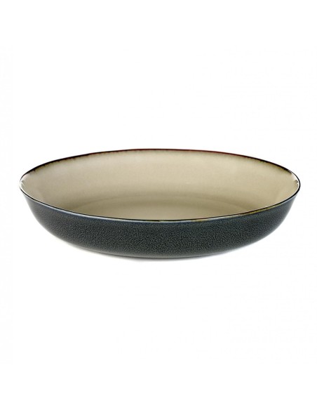 Assiette creuse 17.5 cm Terres de rêves Misty grey/Dark blue, Anita Le Grelle