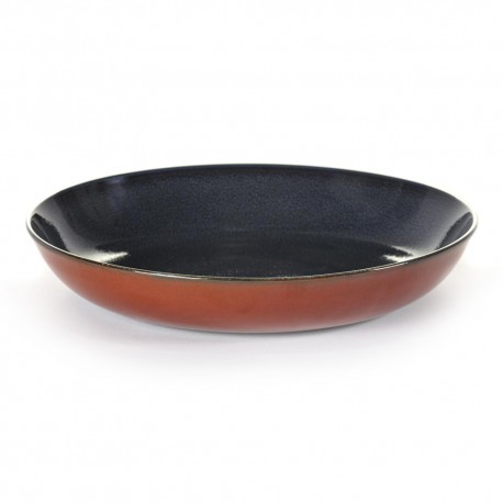 Assiette pasta Terres de Rêves Dark blue/Rust, vaisselle design Serax par Anita Le Grelle