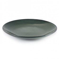 Assiette plate 28.5cm grès émaillé Aqua Bleu tacheté, Serax