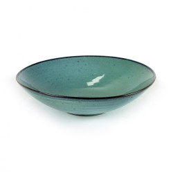 Assiette creuse 23cm grès émaillé Aqua Turquoise, Serax