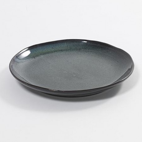 Assiette 22 cm grès émaillé Aqua Vert tacheté, Serax