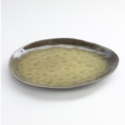 Assiette plate ovale 28x24cm céramique Pure Vert, Serax par Pascale Naessens