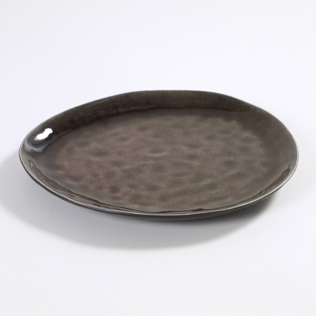 Assiette ovale 28 x 24 cm céramique Pure Brun, Serax par Pascale Naessens