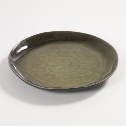 Assiette ronde 28 cm céramique Pure Vert, Serax par Pascale Naessens