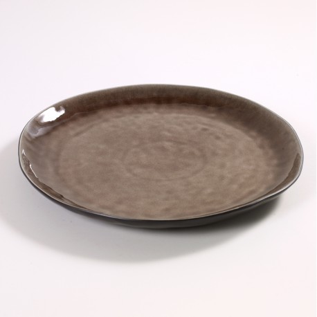 Assiette ronde 34 cm céramique Pure Brun, Serax par Pascale Naessens