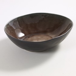 Assiette creuse ovale ou saladier individuel 20x17cm céramique Pure Brun, Serax par Pascale Naessens