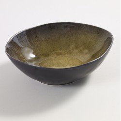 Assiette creuse ovale ou saladier individuel 20x17cm céramique Pure Vert, Serax par Pascale Naessens