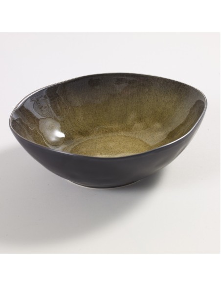 Assiette creuse ovale ou saladier individuel céramique Pure Vert, Serax par Pascale Naessens