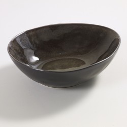 Assiette creuse ovale ou saladier individuel 20x17cm céramique Pure Gris, Serax par Pascale Naessens