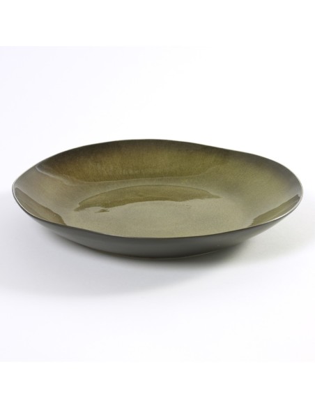 Plat rond 32cm céramique Pure Vert, Serax par Pascale Naessens