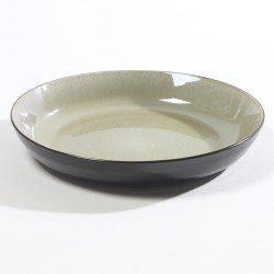 Plat rond creux 24.5cm céramique Pure Green Gris, Pascale Naessens - Serax