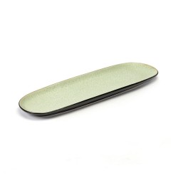 plat long 35.5x12cm céramique Pure green Vert, Serax par Pascale Naessens