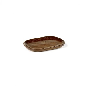Assiette creuse rectangulaire grès émaillé N°8 S Ocre Merci, Serax 2