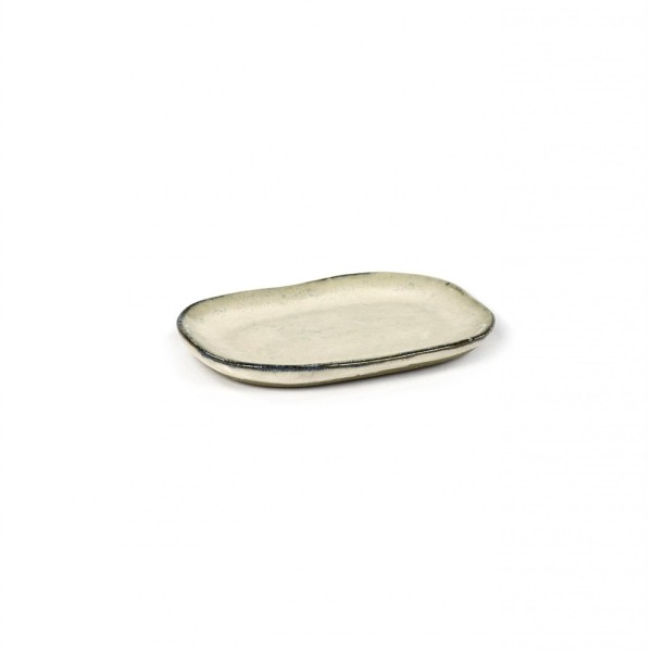 Assiette plate rectangulaire grès émaillé N°4 S Mastic Merci, Serax