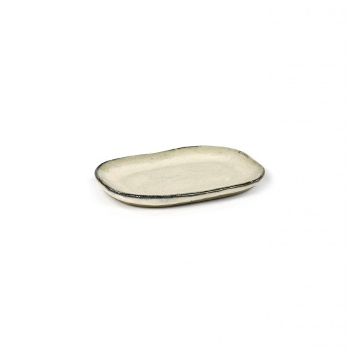 Assiette plate rectangulaire grès émaillé N°4 S Mastic Merci, Serax
