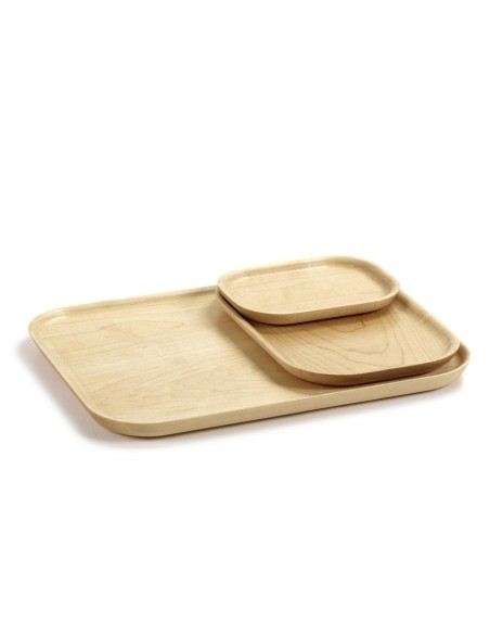 Plateaux rectangulaires en bois d'érable Merci, Serax