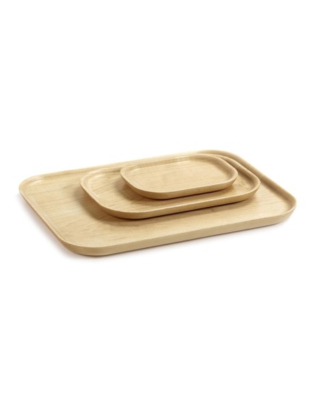 Plateaux rectangulaires en bois d'érable Merci, Serax