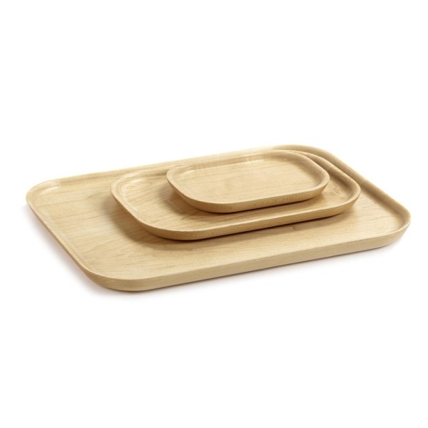 Plateaux rectangulaires en bois d'érable Merci, Serax