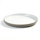 Assiette plate 26.8cm en porcelaine blanc/gris anthracite, Dusk de Martine Keirsebilck pour Serax