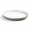 Assiette plate 26.8cm en porcelaine blanc/gris anthracite, Dusk de Martine Keirsebilck pour Serax