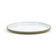 Plat rond plat 25cm en porcelaine blanc/gris anthracite, Dusk de Martine Keirsebilck pour Serax