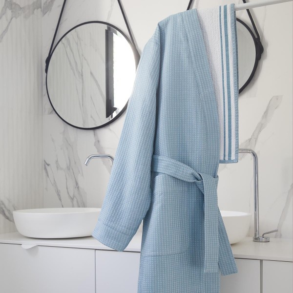 Peignoir de bain mixte Duetto Adriatique, Le Jacquard Français