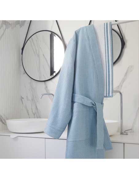 Peignoir de bain mixte Duetto Adriatique, Le Jacquard Français