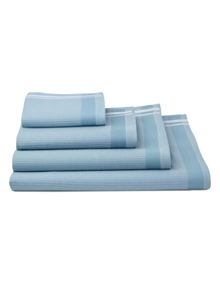 Serviette de bain nid d'abeilles Duetto Adriatique, verso