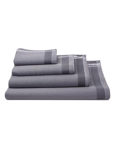 Serviette de Bain nid d'abeilles Duetto Caviar, verso