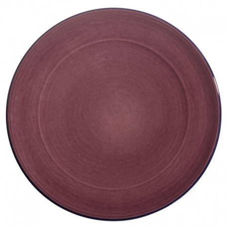 Assiette plate céramique Sud aubergine, Bernex