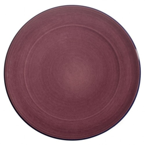 Assiette plate céramique Sud aubergine, Bernex